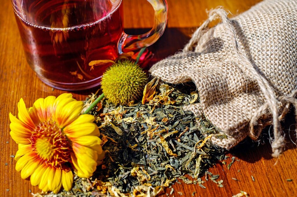 tea, herbs, mixture